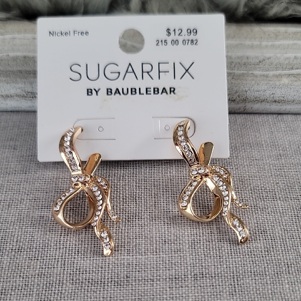 SugarFix By Baublebar Gold Bow Earrings